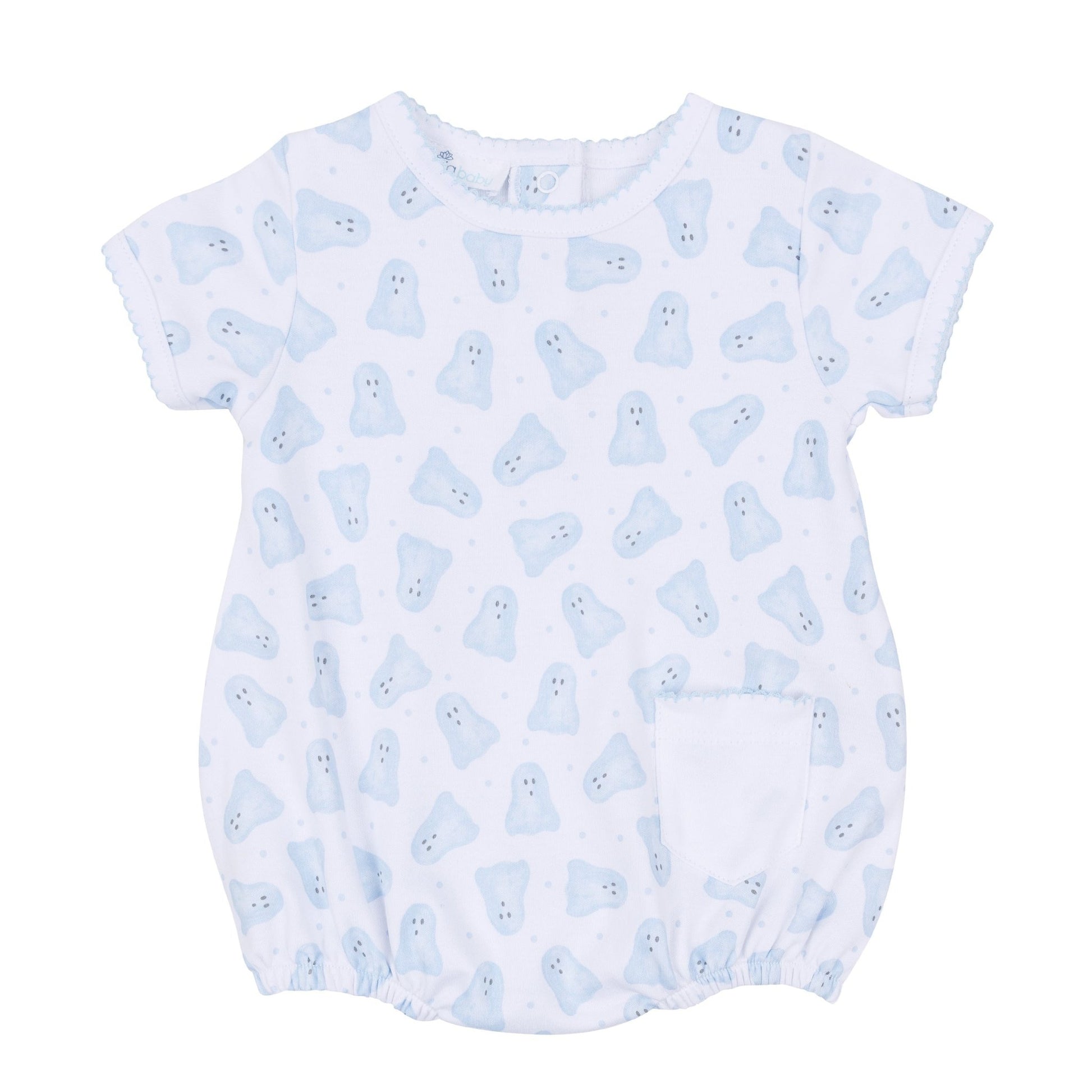 Magnolia Baby_Baby Boo Print Short Sleeve Bubble - Light Blue_2