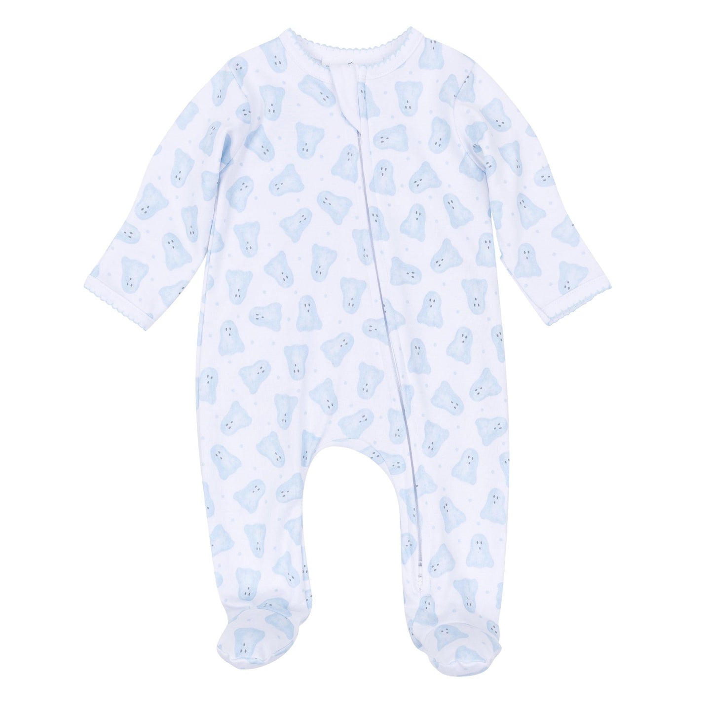 Magnolia Baby_Baby Boo Print Zip Footie - Light Blue_3