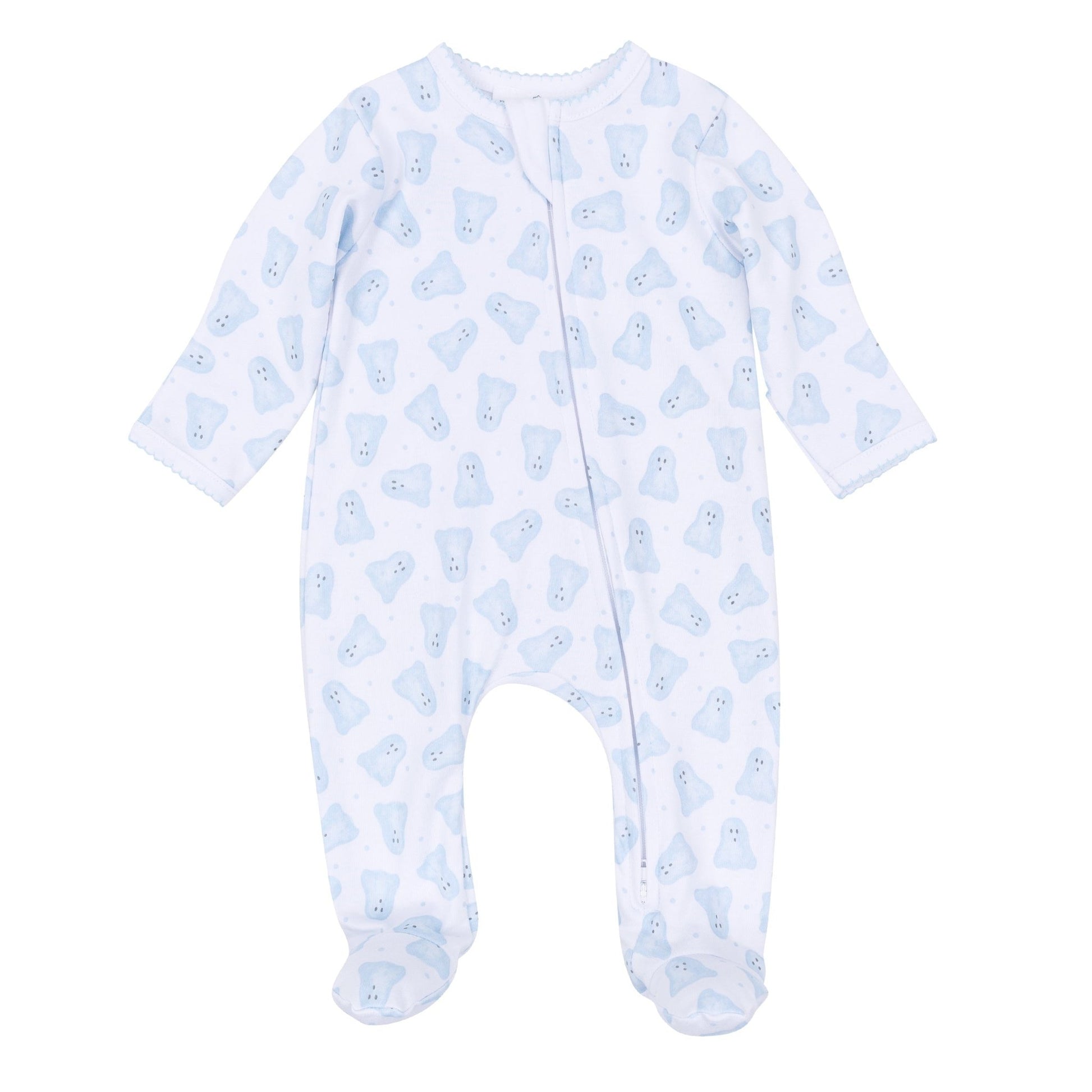 Magnolia Baby_Baby Boo Print Zip Footie - Light Blue_3