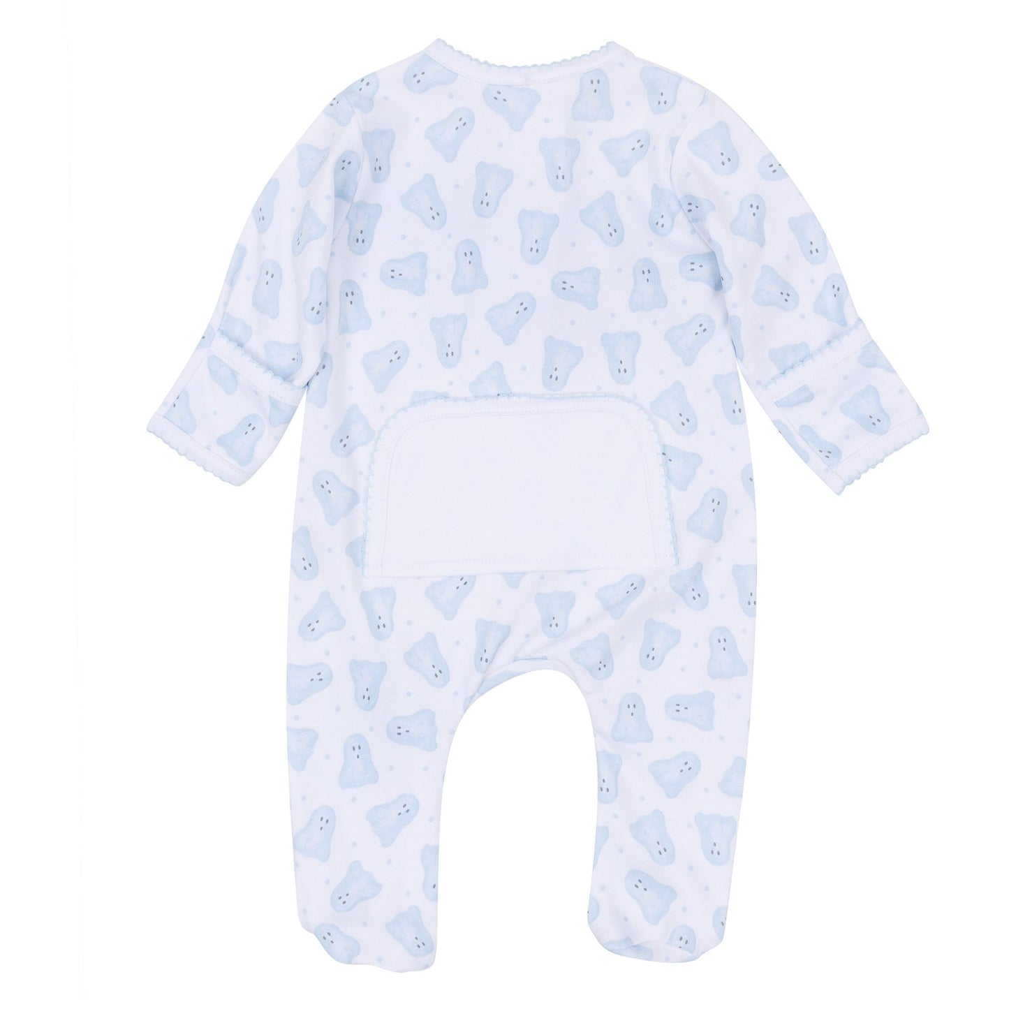 Magnolia Baby_Baby Boo Print Zip Footie - Light Blue_5