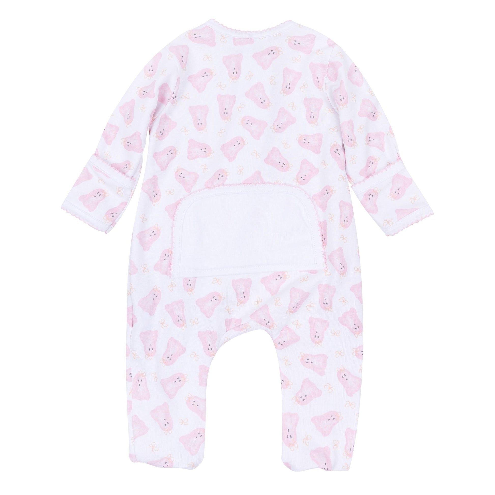 Magnolia Baby_Baby Boo Print Zip Footie with Flap - Pink_5