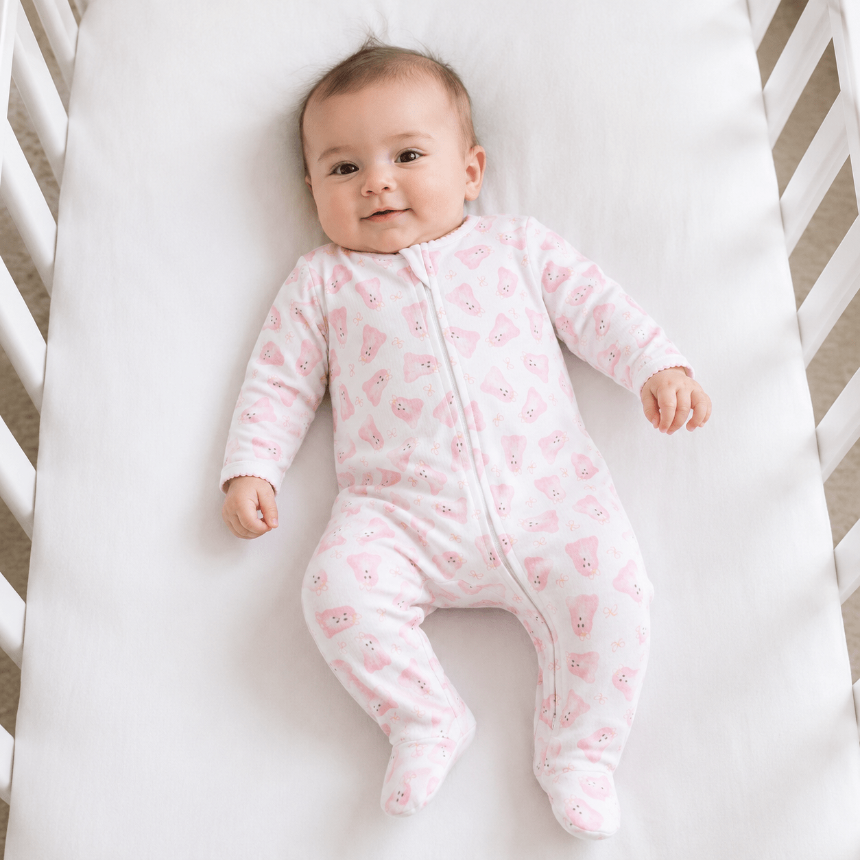 Magnolia Baby_Baby Boo Print Zip Footie with Flap - Pink_1