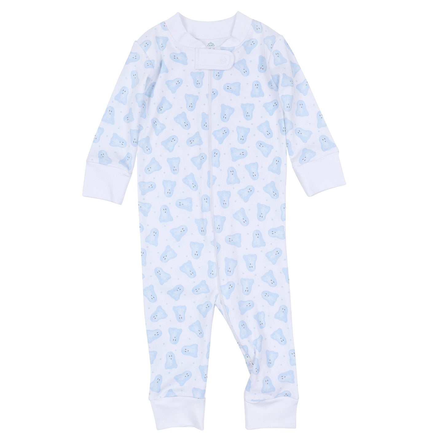 Magnolia Baby_Baby Boo Zip Pajamas - Light Blue_1