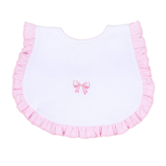 Baby Bows Embroidered Ruffle Bib - Magnolia BabyBib