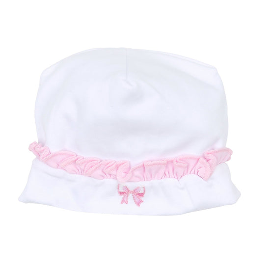 Baby Bows Embroidered Ruffle Hat - Magnolia BabyHat