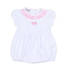 Baby Bows Embroidered Short Sleeve Bubble - Magnolia BabyBubble