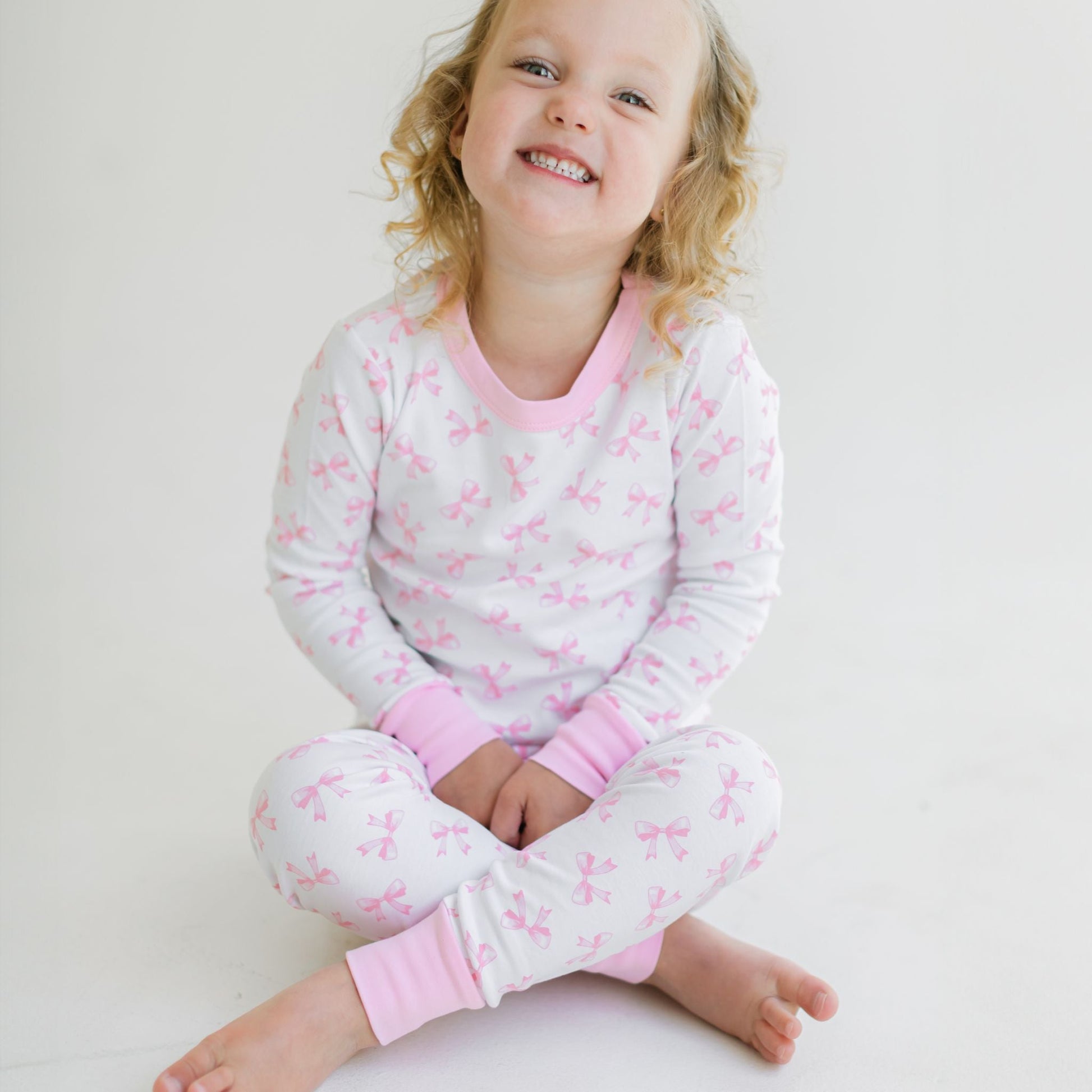 Baby Bows Long Pajamas - Magnolia BabyLong Pajamas