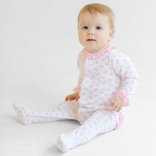  Baby Bows Print Ruffle Footie - Magnolia BabyFootie