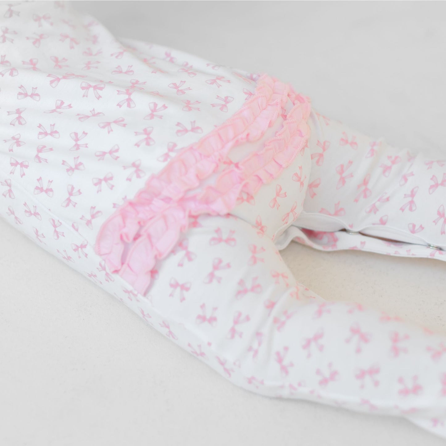 Baby Bows Print Ruffle Footie - Magnolia BabyFootie
