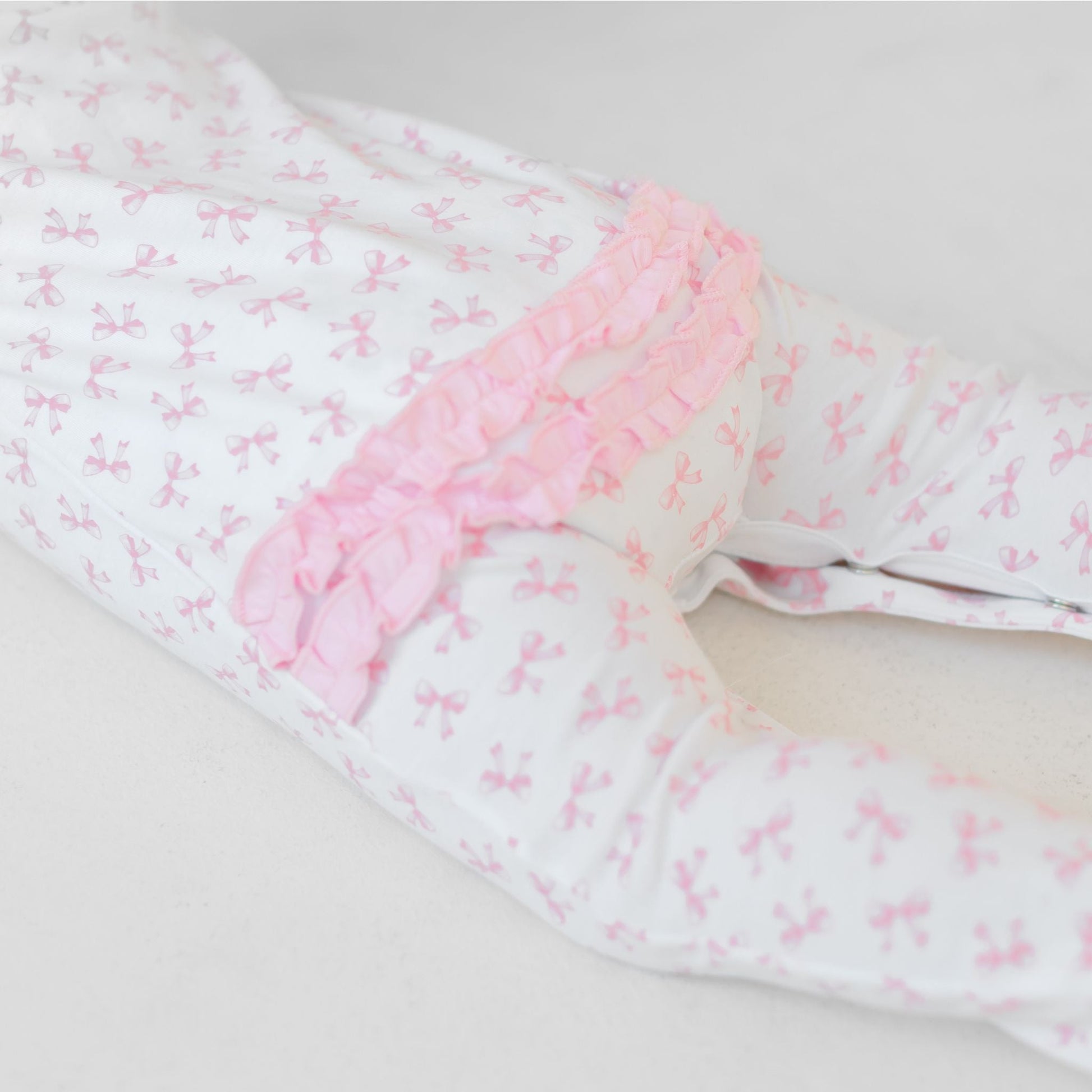 Baby Bows Print Ruffle Footie - Magnolia BabyFootie
