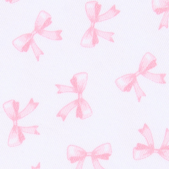 Baby Bows Print Ruffle Footie - Magnolia BabyFootie