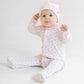 Baby Bows Print Ruffle Footie - Magnolia BabyFootie