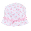 Baby Bows Print Ruffle Hat - Magnolia BabyHat