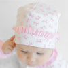 Baby Bows Print Ruffle Hat - Magnolia BabyHat