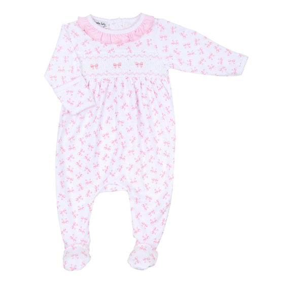 Baby Bows Smocked Footie - Magnolia BabyFootie