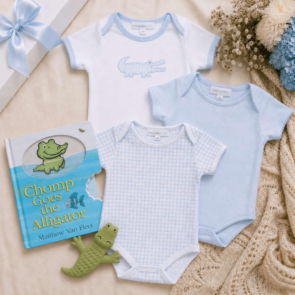 Baby Boy Bodysuit Gift Set - Gator - Magnolia BabyBodysuit Gift Set