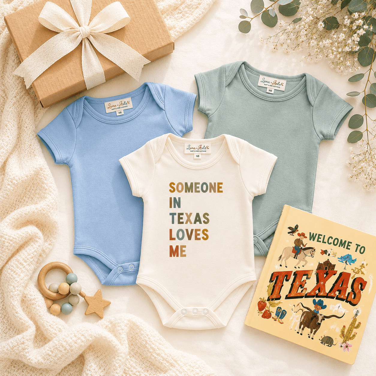 Baby Boy Bodysuit Gift Set - Texas - Magnolia BabyBodysuit Gift Set