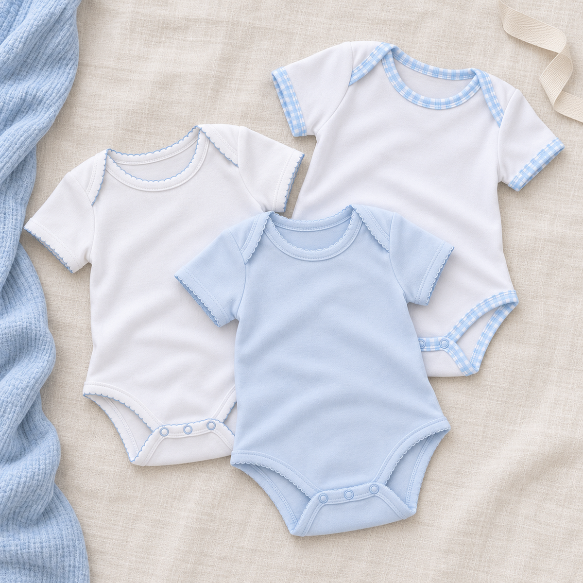 Baby Boy Bodysuit Set - New Beginnings flatlay