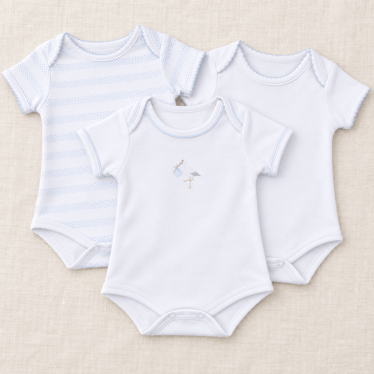 Magnolia Baby_Baby Boy Bodysuit Set - Vintage Stork Blue + Essentials - Set of 3_1