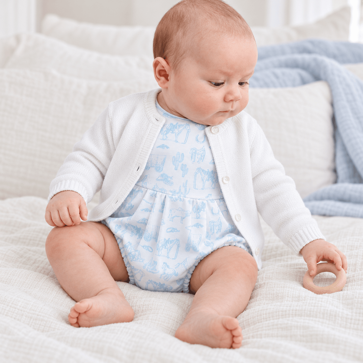 Magnolia Baby_Baby Boy Bubble + Cardigan Gift Set - Wild West Toile_1