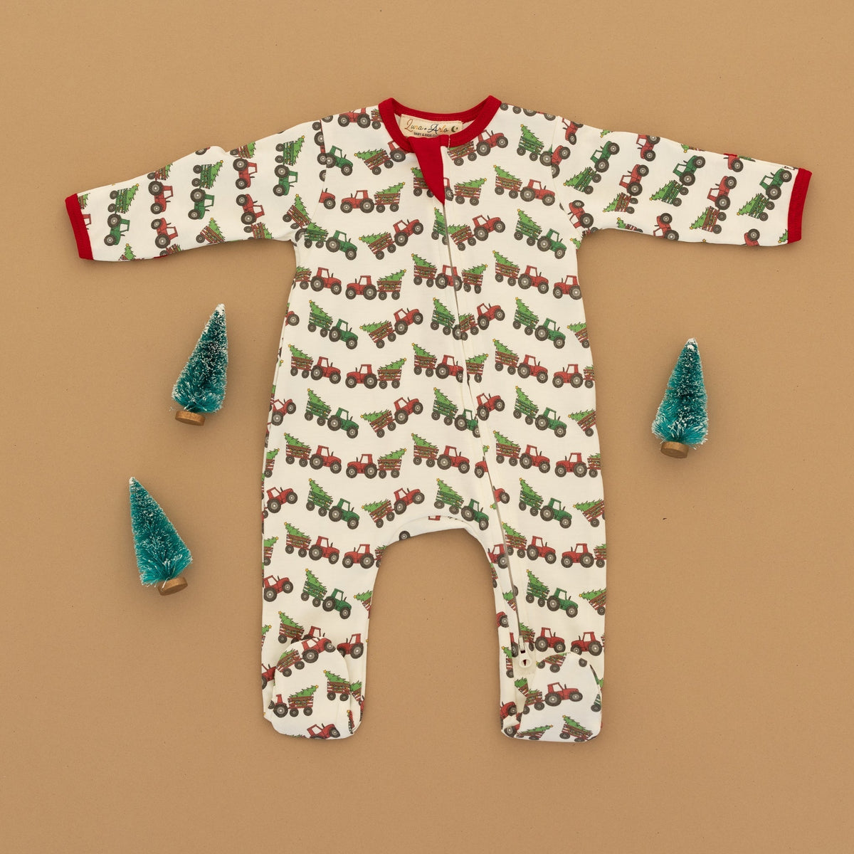 Luna and Arlo_Baby Boy Christmas Footie Gift Set - Santa's Tractor_2