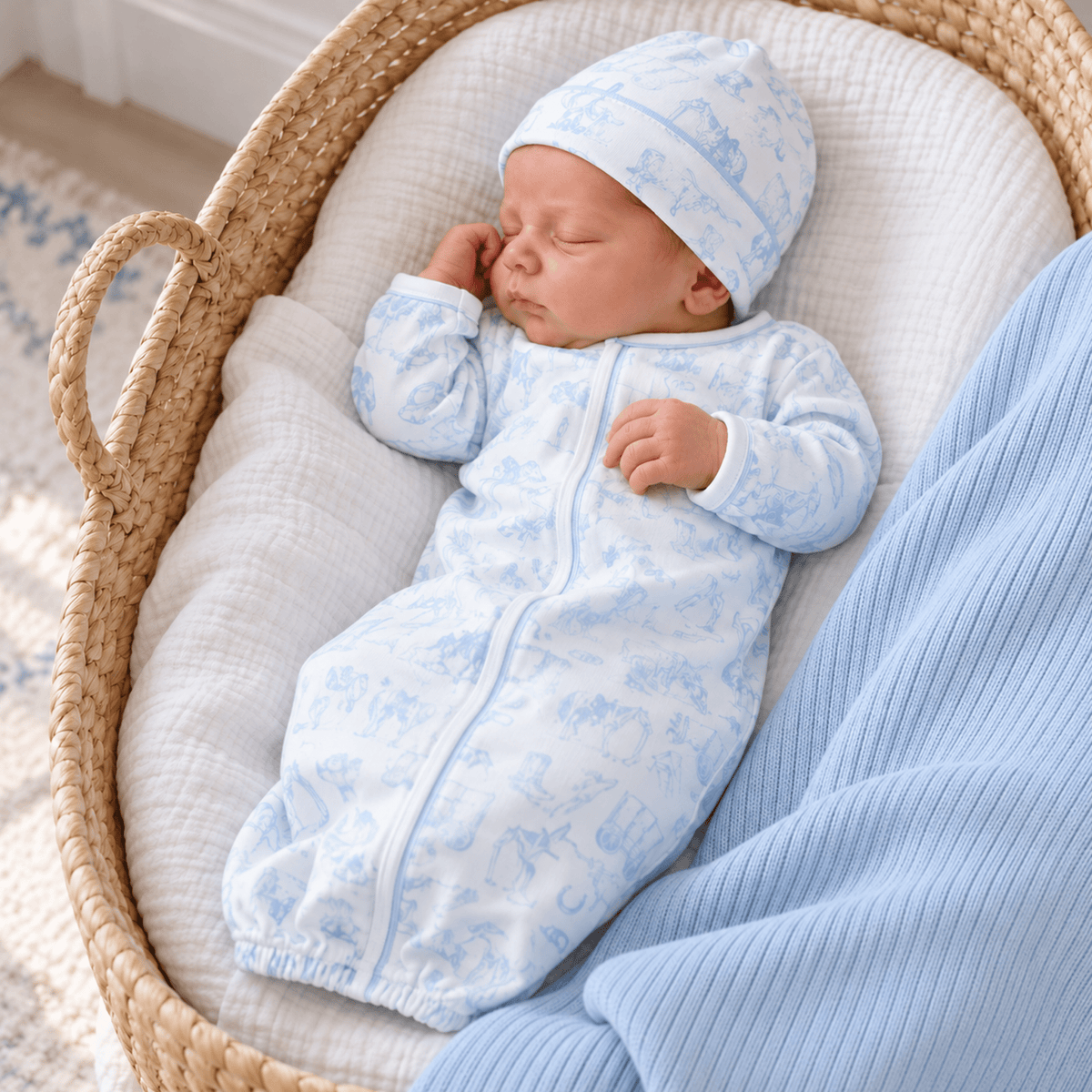 Magnolia Baby_Baby Boy Converter Gown Set - Wild West Toile_1