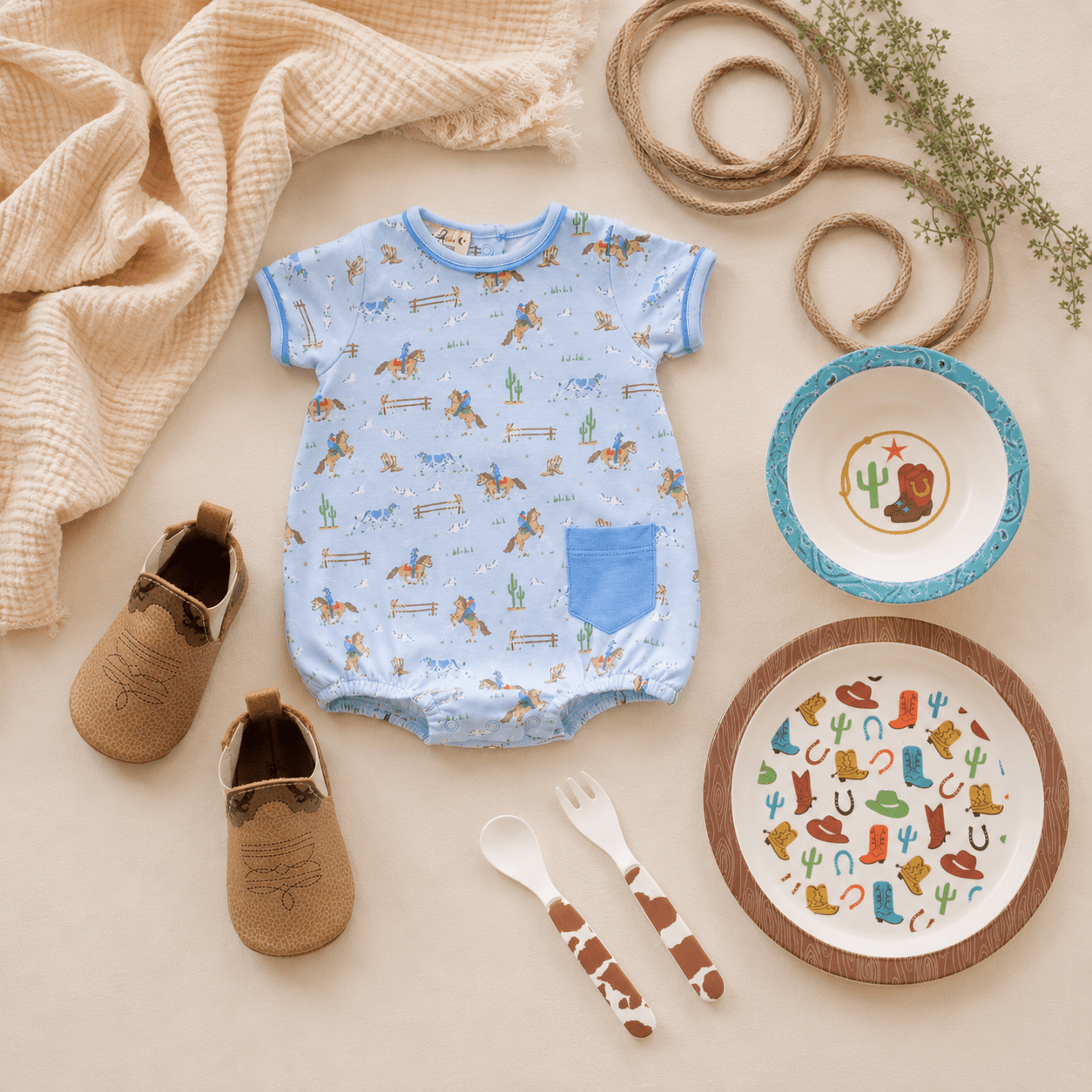 Magnolia Baby_Baby Boy Cowboy Gift Set - Little Wranglers_1