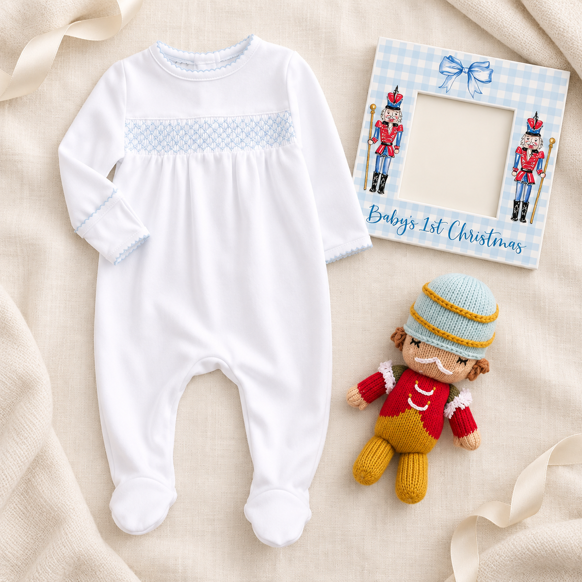 Baby Boy First Christmas Footie Gift Set - Baby Nutcracker