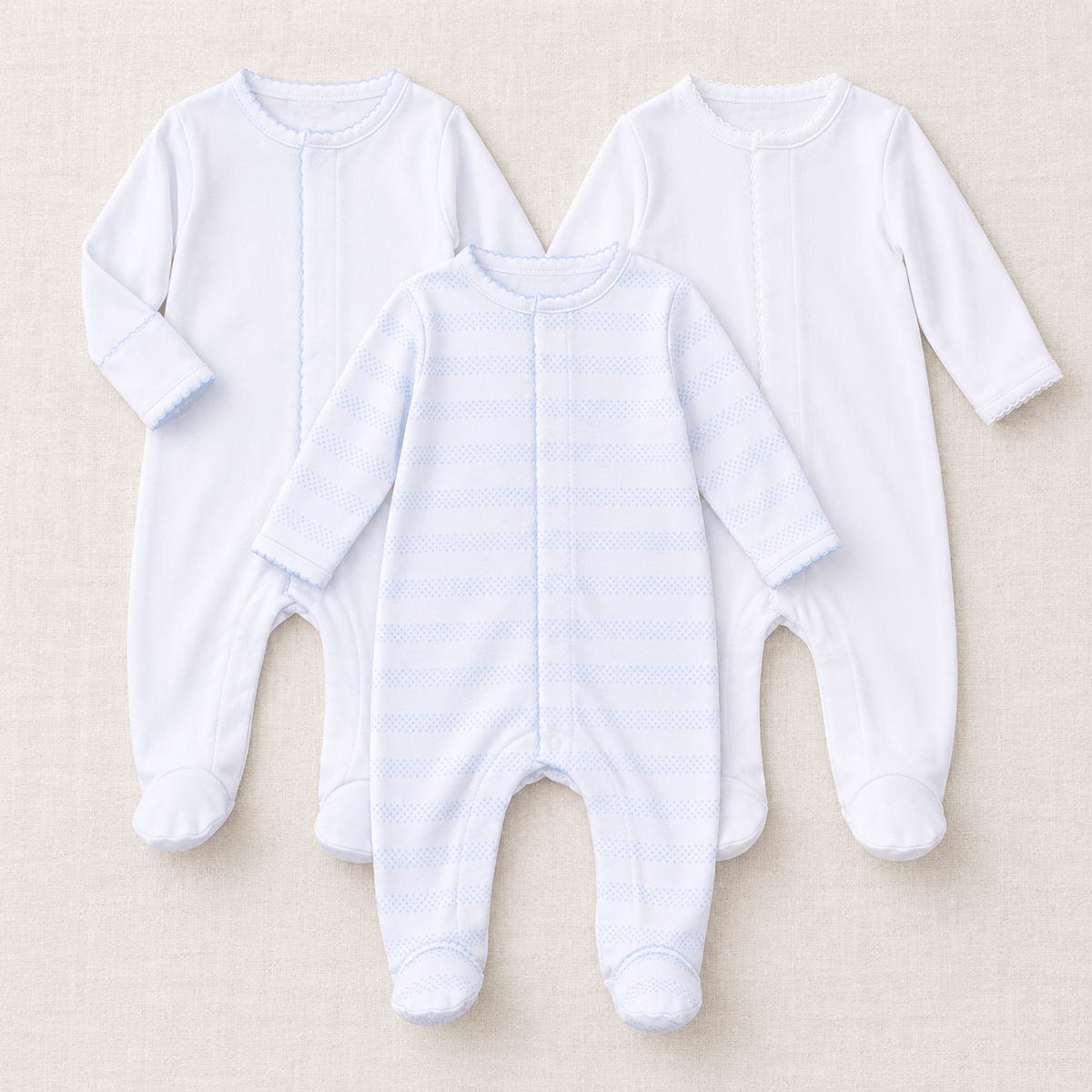 Magnolia Baby_Baby Boy Footies - Set of 3 - Baby of Mine_1