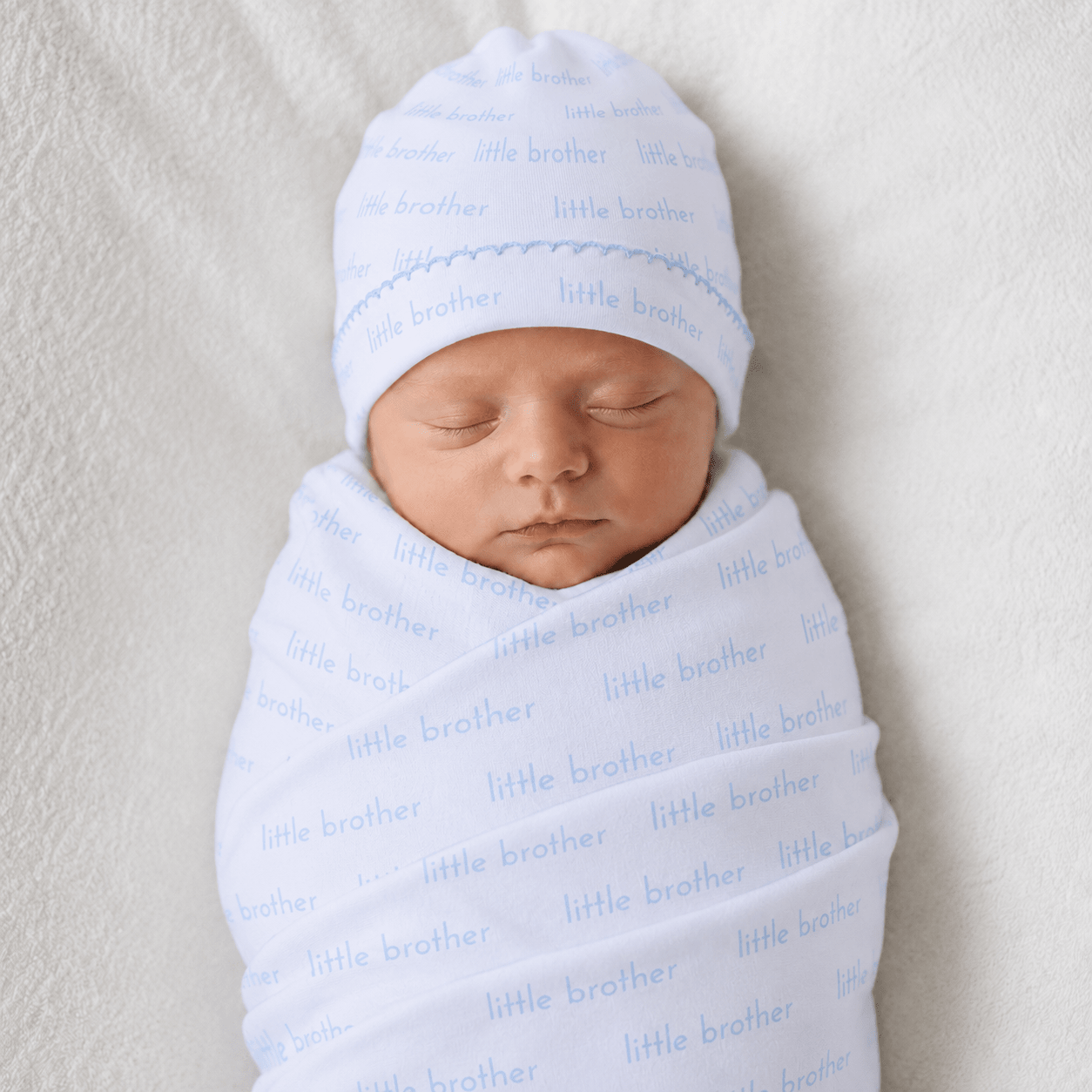 Baby Boy Little Brother Swaddle Set - Magnolia BabySwaddle Gift Set