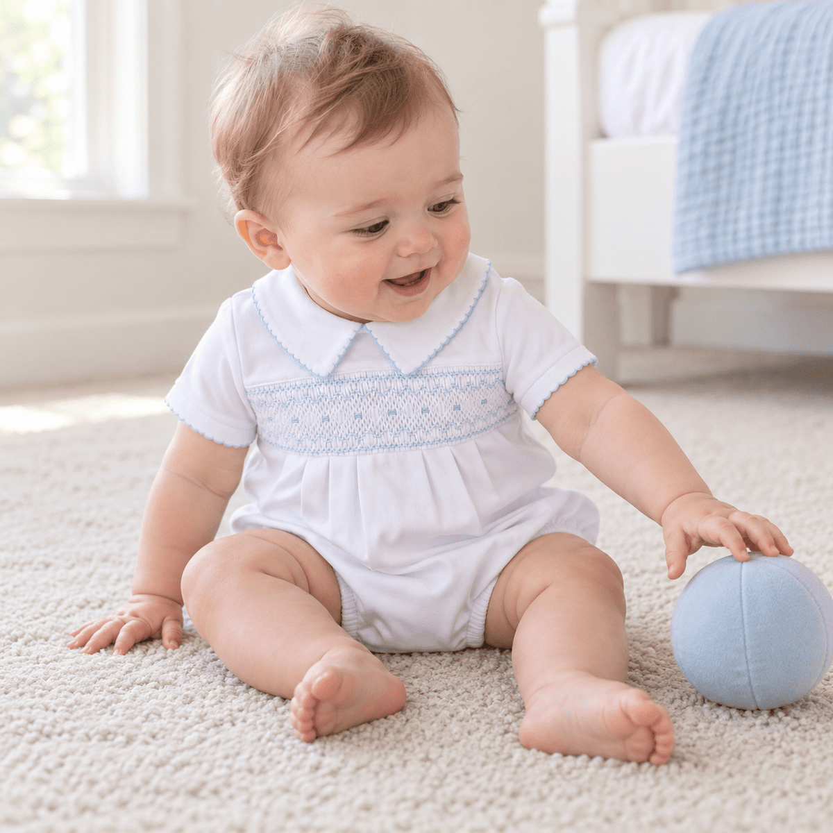 Magnolia Baby_Baby Boy Smocked Bubble & Cardigan Gift Set - George_2