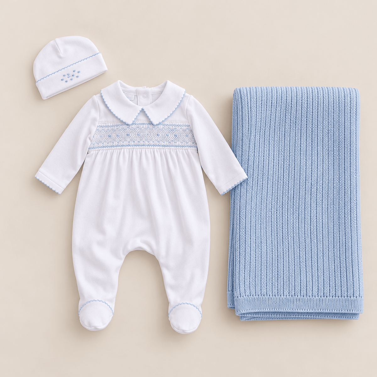 Magnolia Baby_Baby Boy Smocked Footie Take Me Home Set - George_2