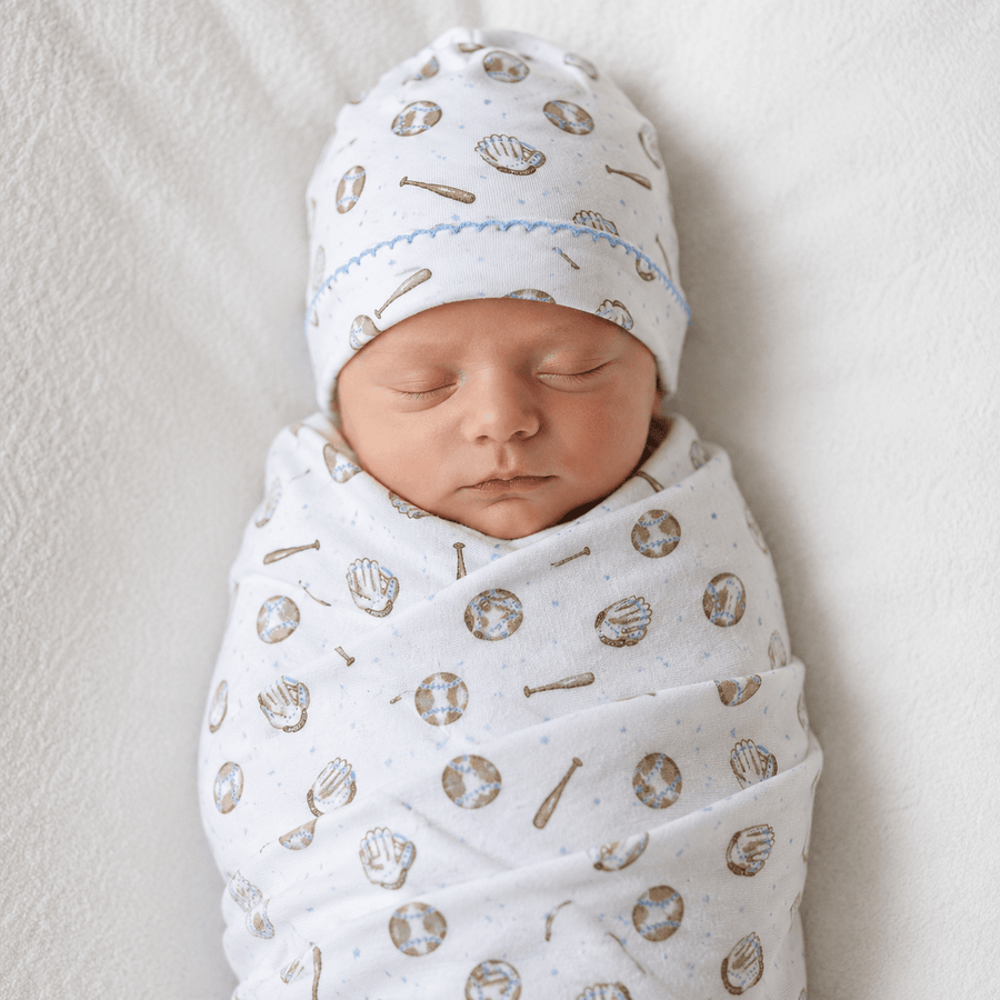 Baby Boy Swaddle Blanket Set - Precious Lil' Sluggers - Magnolia BabyBaby Gift Set