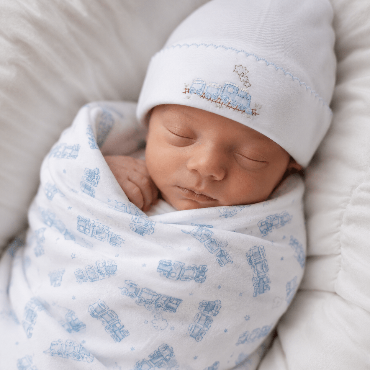 Baby Boy Swaddle Set - Choo Choo Train - Magnolia BabyBaby Gift Set