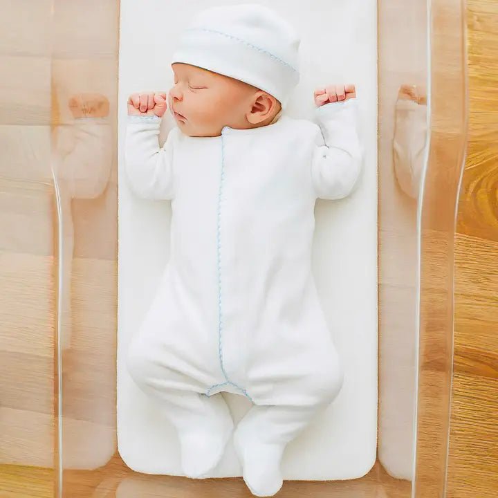 Baby Boy Take Me Home Set - White with Blue Trim - Magnolia BabyBaby Gift Set