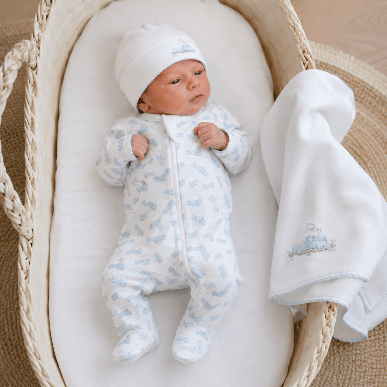 Baby Boy Take Me Home Zip Footie Set - Choo Choo Train - Magnolia BabyBaby Gift Set