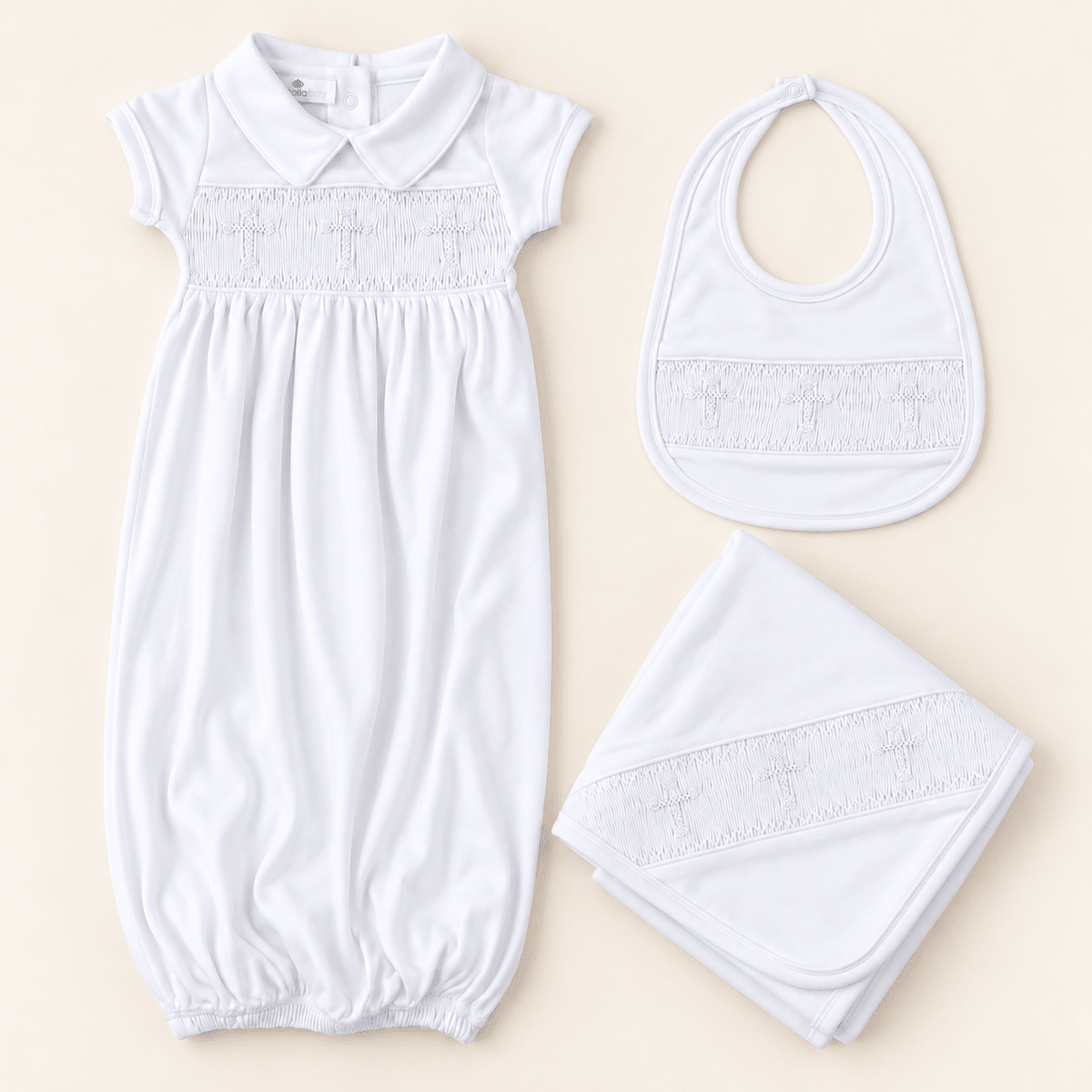 Magnolia Baby_Baby Boy White Smocked Gown Gift Set - Forever Blessed_2