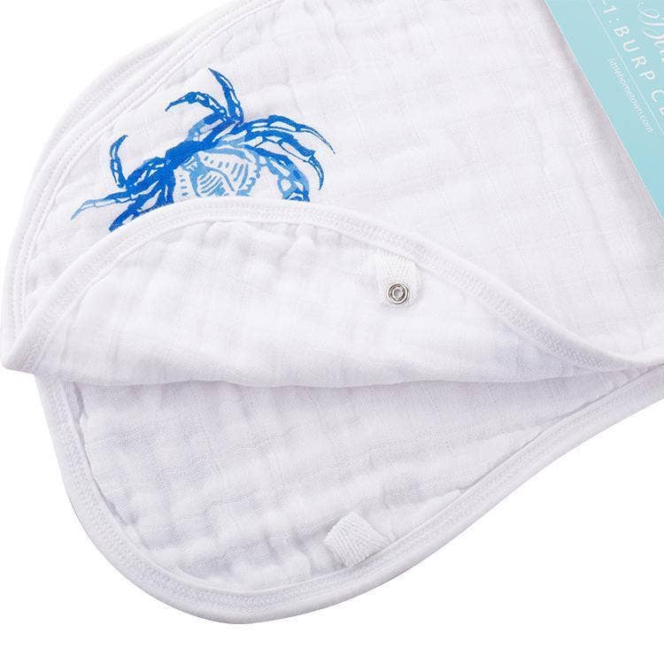 Little Hometown_Baby Burp Cloth and Bib (2 in 1) - Blue Crab_4