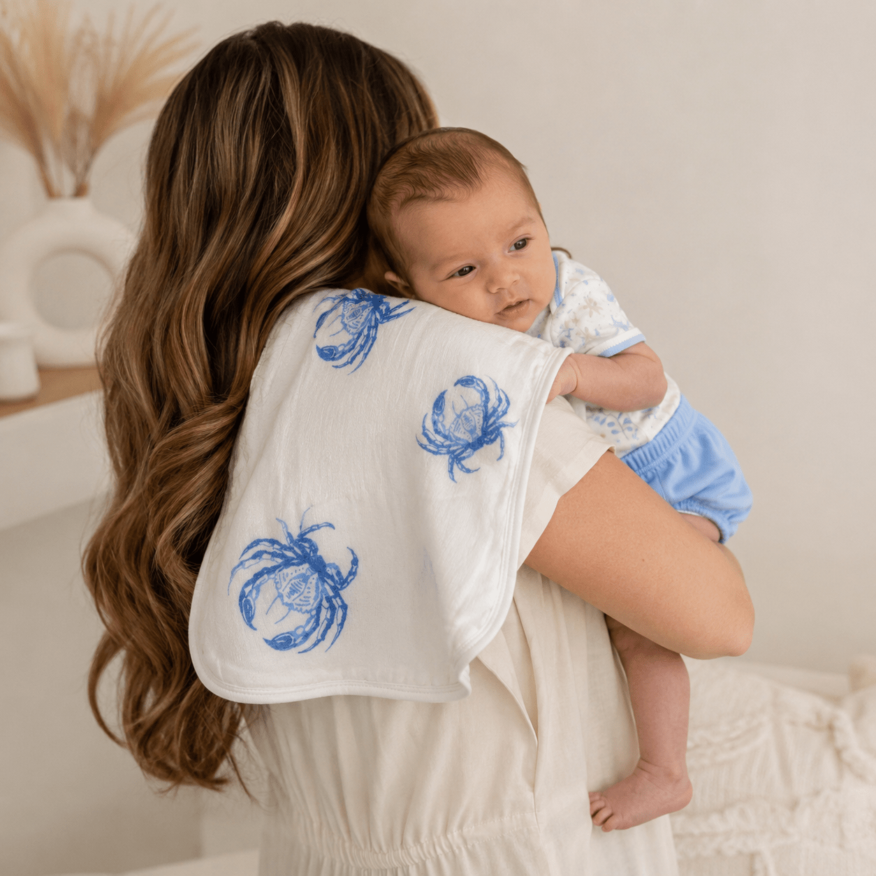 Little Hometown_Baby Burp Cloth and Bib (2 in 1) - Blue Crab_1