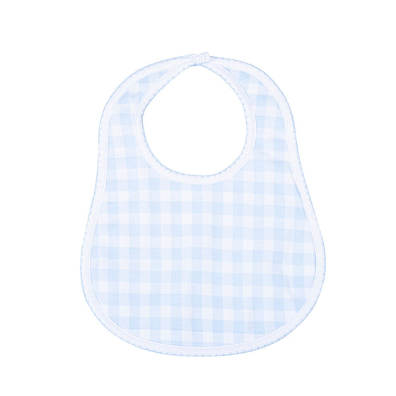 Baby Checks Bib - Blue - Magnolia BabyBib