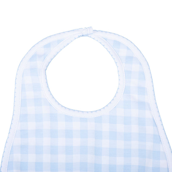 Baby Checks Bib - Blue - Magnolia BabyBib