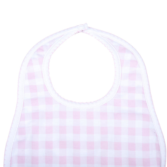 Baby Checks Bib - Pink - Magnolia BabyBib