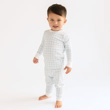  Baby Checks Blue Big Kid Long Pajamas - Magnolia BabyLong Pajamas