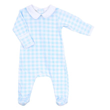  Baby Checks Blue Collared Footie - Magnolia BabyFootie