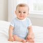 Baby Checks Blue Short Sleeve Bubble - Magnolia BabyBubble