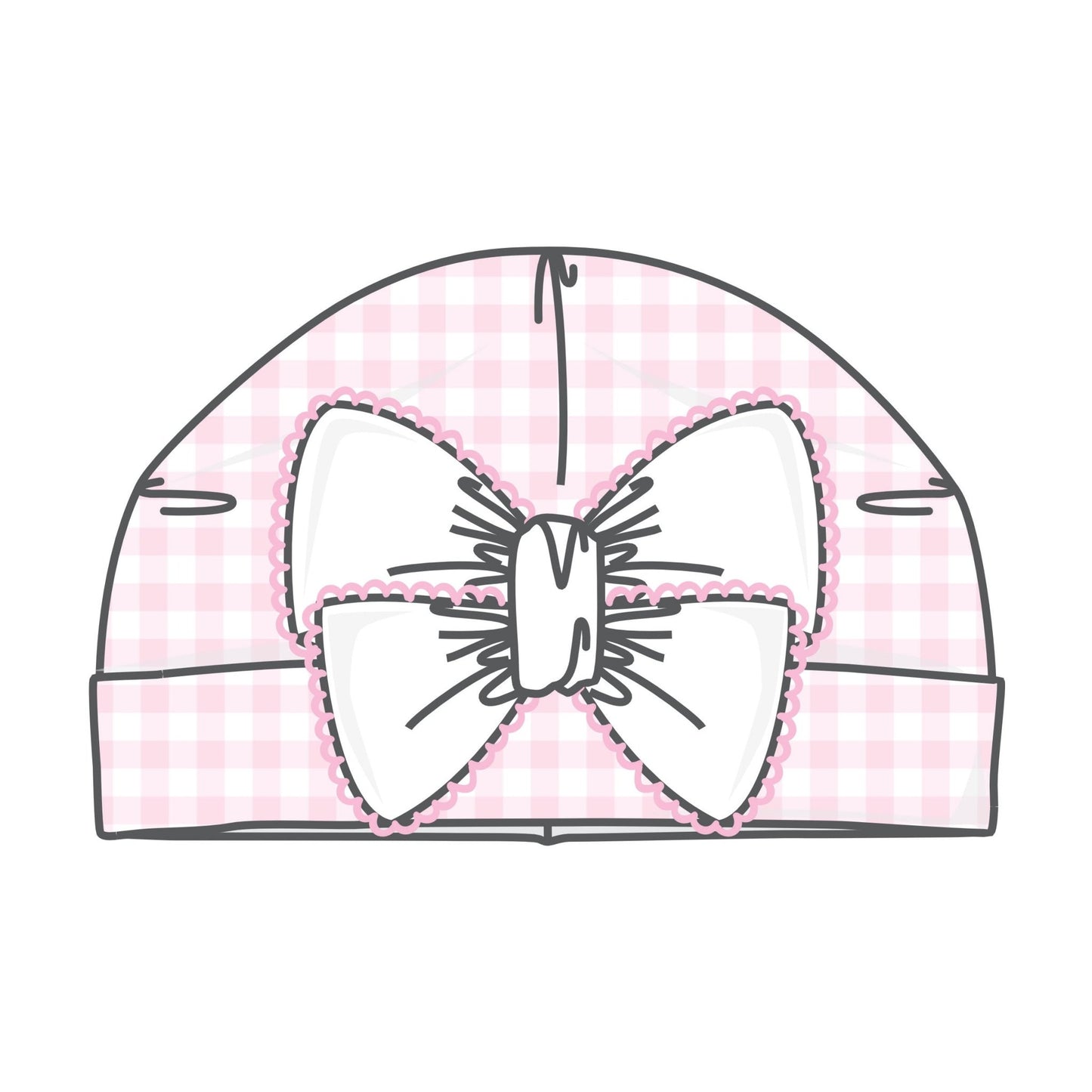 Baby Checks Bow Hat - Pink - Magnolia BabyHat