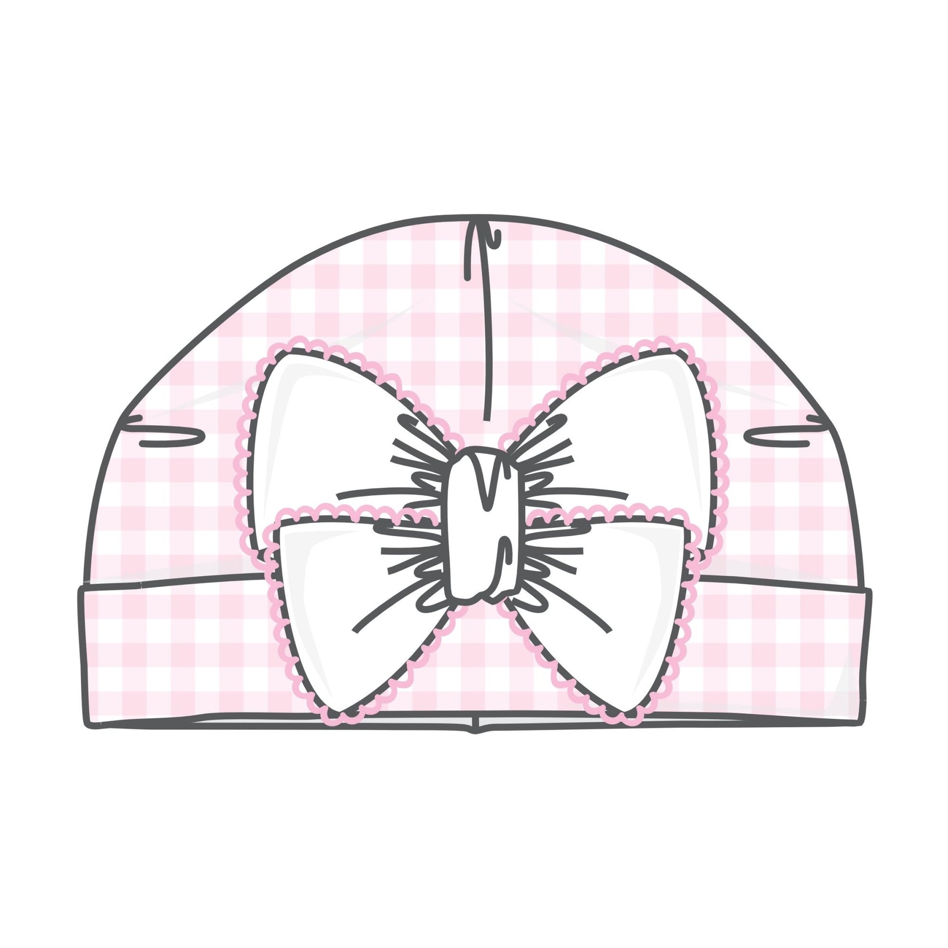 Baby Checks Bow Hat - Pink - Magnolia BabyHat