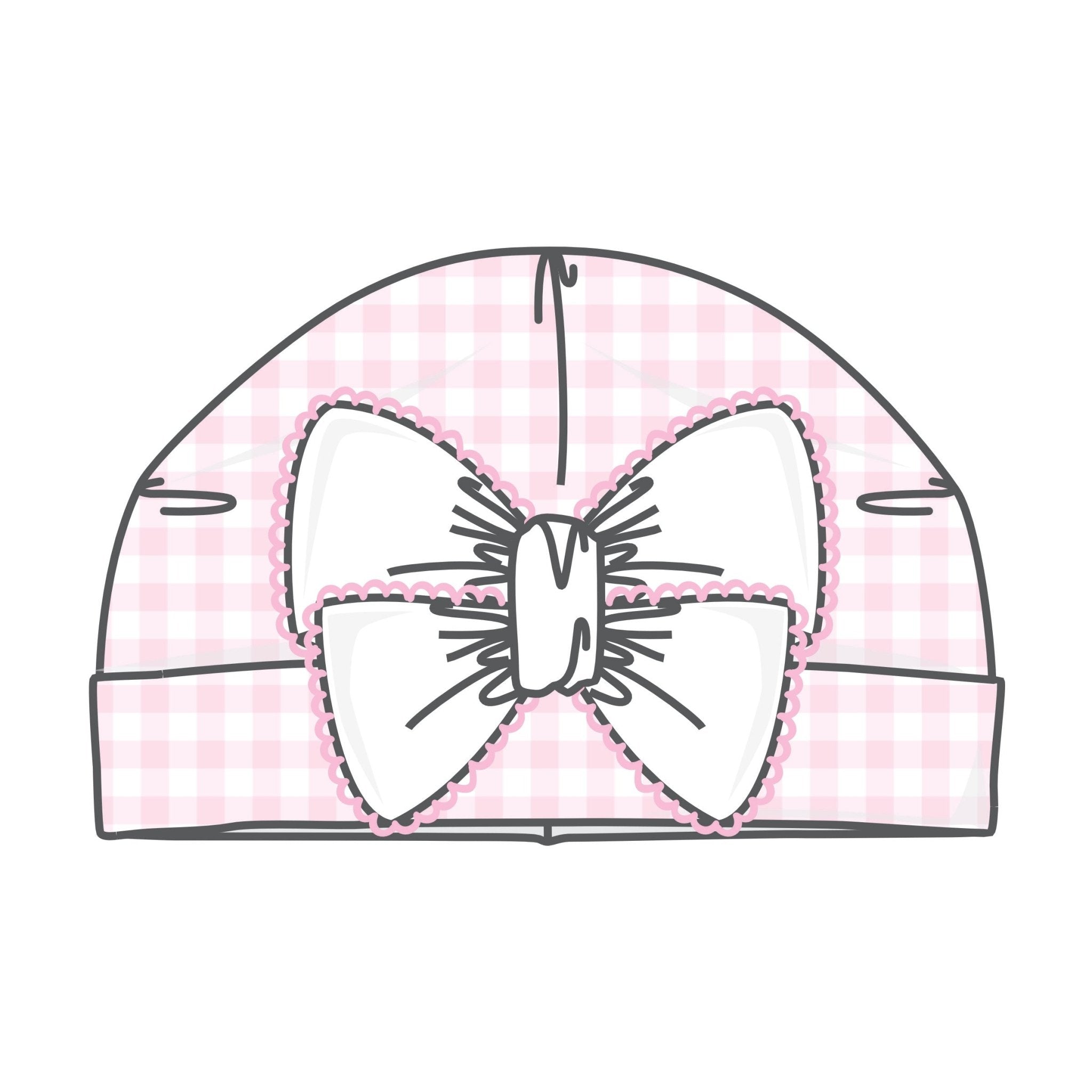 Baby Checks Bow Hat - Pink - Magnolia BabyHat