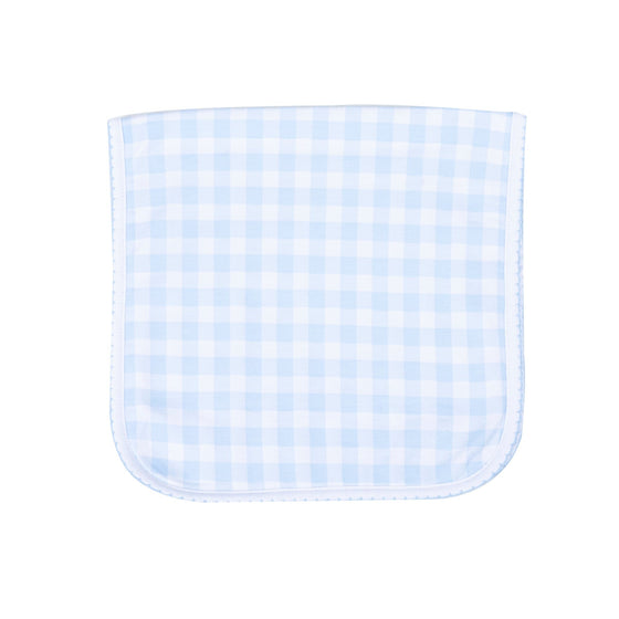 Baby Checks Burp Cloth - Blue - Magnolia BabyBurp Cloth