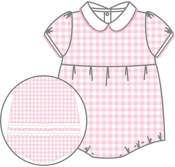 Baby Checks Collared Bubble - Pink - Magnolia BabyBubble